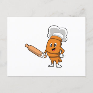 Bröd som Cook med rullande stift Vykort