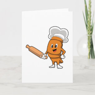 Bröd som kock med rullande pinne kort