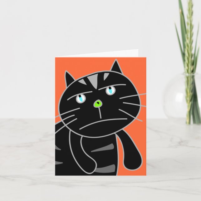 Bröd svart katt, tomt kort (Framsida)