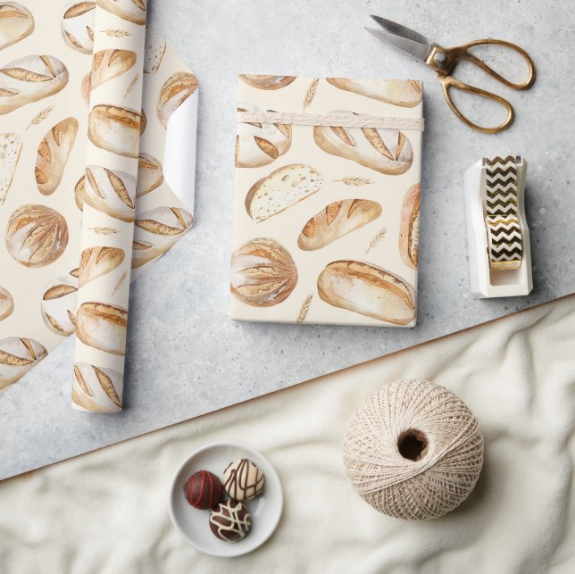 Bröd Tan Brun Kräm Mat  Presentpapper (Hantverk)