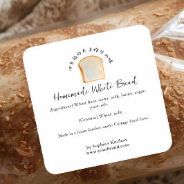 Bröd Vattenfärg Bageri Ingredienser Produkt Fyrkantigt Klistermärke