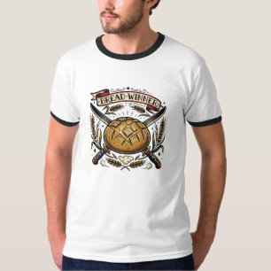  Bröd Vinnare Sourdough Tattoo Flash Rolig Bagare  T Shirt