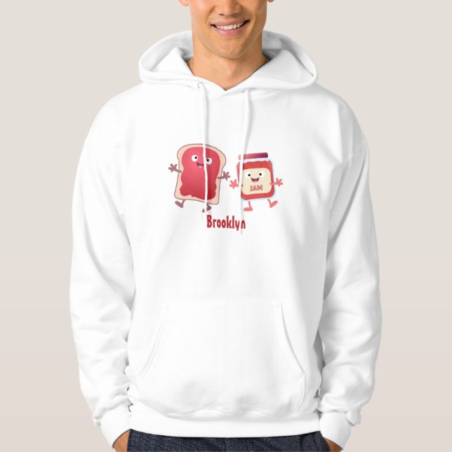 Brödbröd och sylt tecknade figurer hoodie (Framsida)