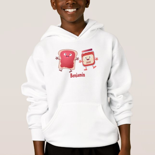 Brödbröd och sylt tecknade figurer t shirt (Framsida)