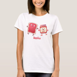 Brödbröd och sylt tecknade figurer t shirt