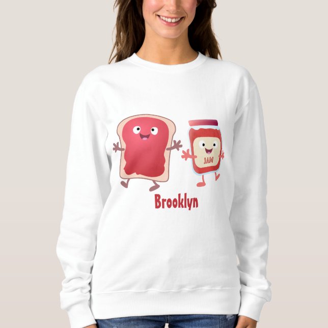 Brödbröd och sylt tecknade figurer t shirt (Framsida)