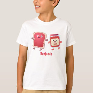 Brödbröd och sylt tecknade figurer t shirt