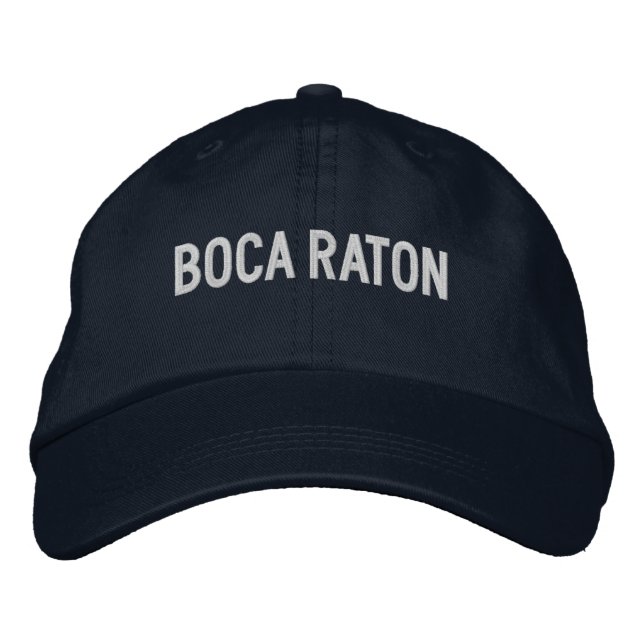 Brodderad basebollmössa Boca Raton Florida Broderad Keps (Framsida)