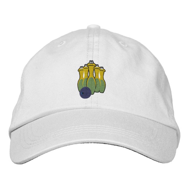Broddstickade kepsar med broderade grodor (Framsida)