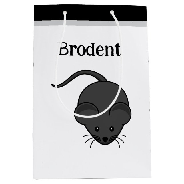 Brodent Bro Cartoon, Rolig Grå Råtta eller Mus Pun (Framsidan)