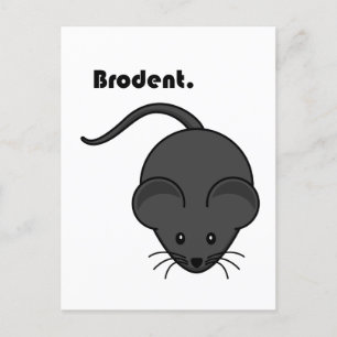 Brodent Bro Tecknad, Funny Grått Råtta eller Mouse Vykort