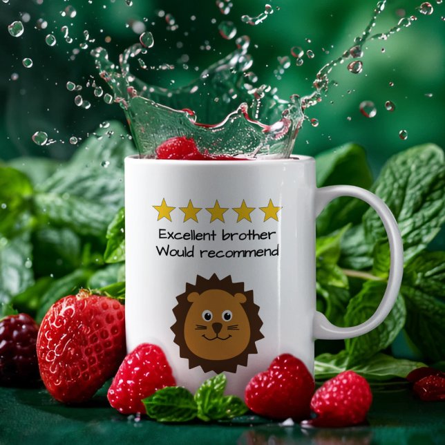 Broder anpassningsbar text lejonare ansikte kaffemugg (Skapare uppladdad)