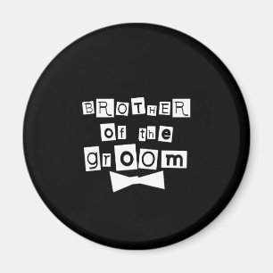 Broder av brudgumvit på svart magnet