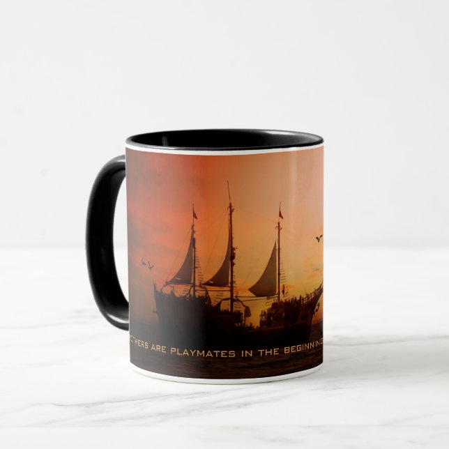 Bröder, bästa vänner för livet mugg (Framsida vänster)