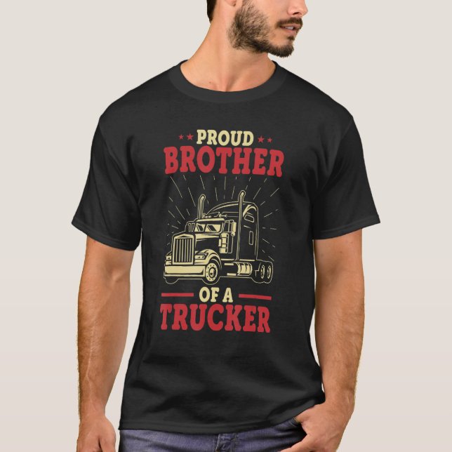 Broder Big Rig Lastbil-chauffören Brother T Shirt (Framsida)