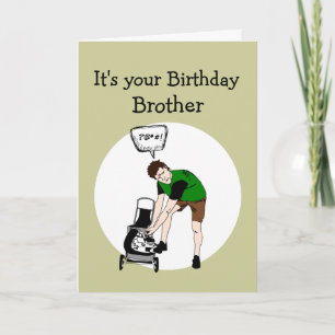 Broder Birthday Lusnye Lawnmower Insult Kort