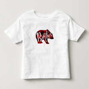 Broder Björn Rustik Röd Buffel Plaid Familj T Shirt