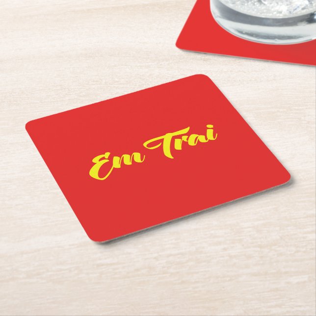 Broder - Em Trai ~ Ting Viet Underlägg Papper Kvadrat (Vinklad)