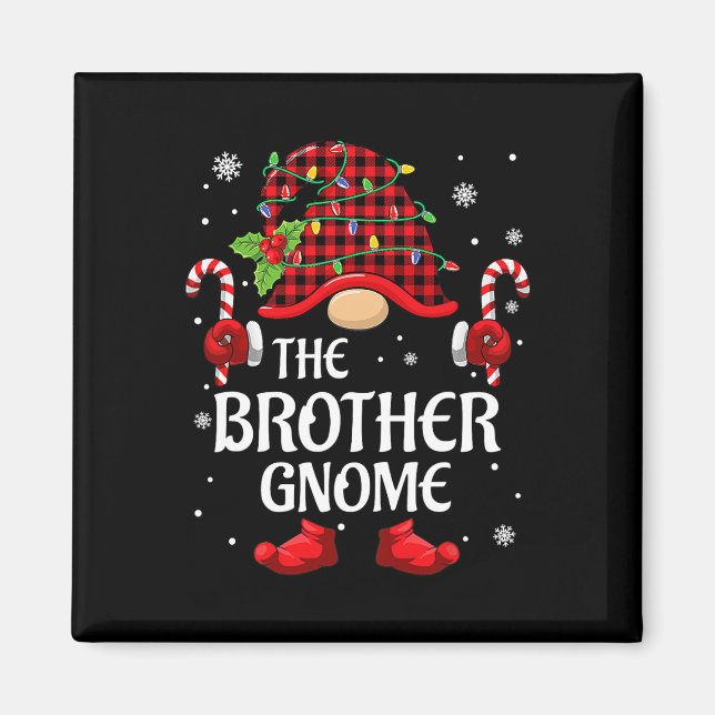 Broder Gnome Matchande Jul Pjs För Familjen  Magnet (Framsidan)