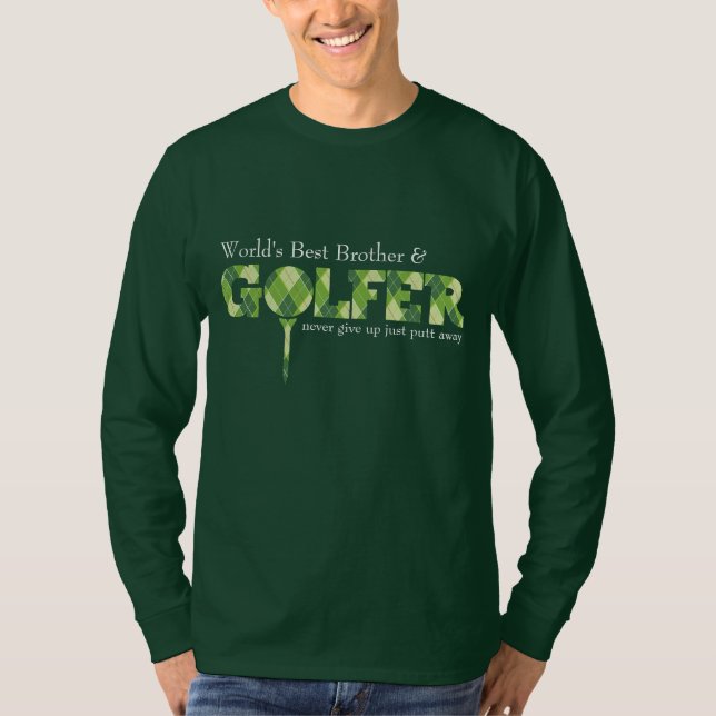 Broder Golfer tee argyle-mönstrad grön t-shirt (Framsida)
