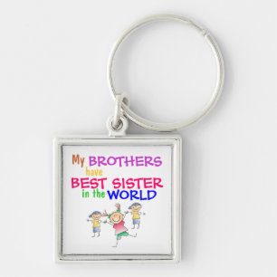 Bröder har den bäst systern Keychain Fyrkantig Silverfärgad Nyckelring