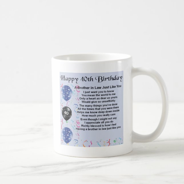 Broder i den 40th födelsedagen för lagdikt kaffemugg (Höger)