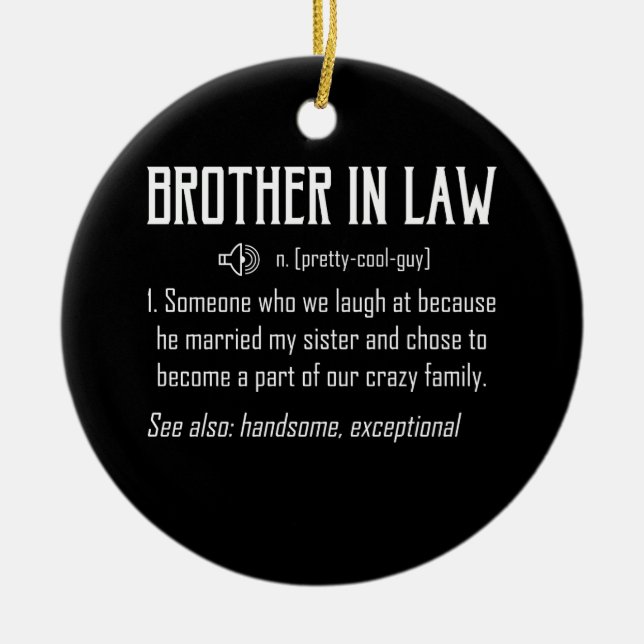 Broder in law Definition T-shirt Gift Julgransprydnad Keramik (Framsidan)