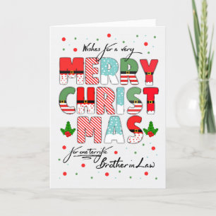 Broder in Law God jul Decorated Lettering Helgkort