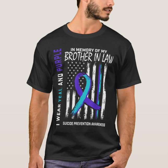 Broder in law Suicide Awareness Prevention Amerika T Shirt (Framsida)