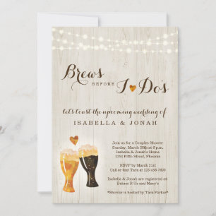 Bröder innan jag är Beer Brewery Couple Shower Inbjudningar