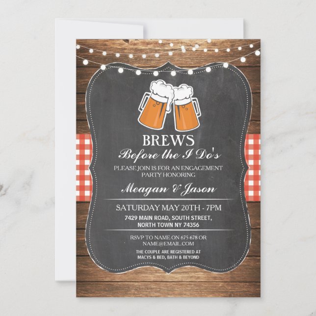 Bröder innan jag är Förlovningsfest Inbjudan (Framsida)