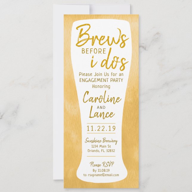 Bröder innan jag gör Förlovningsfest Inbjudningar (Framsida)