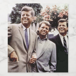 Bröder med president John Kennedy White House Vinflaska Etikett