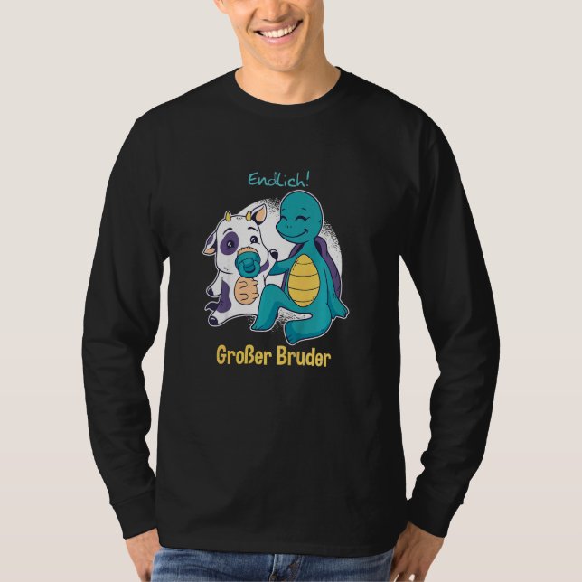 Broder mot barnstorebror Cow & Tortoise Expectant  T Shirt (Framsida)