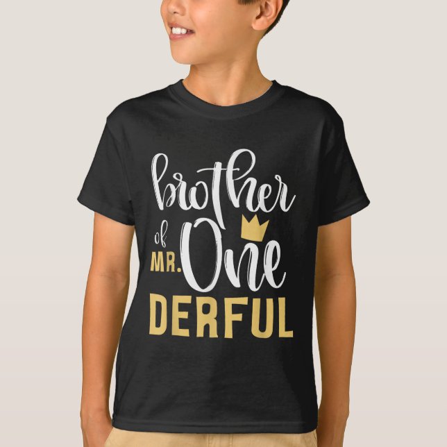 Broder Mr Onederful 1st Birthday First One-derful T Shirt (Framsida)