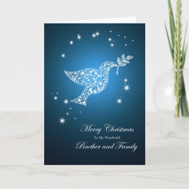 Broder och familj, Dove of peace jul card Helgkort (Framsida)