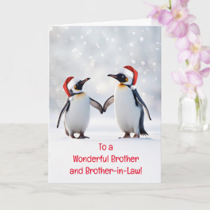 Broder och Husband Glad helgdag, söta Penguins Kort