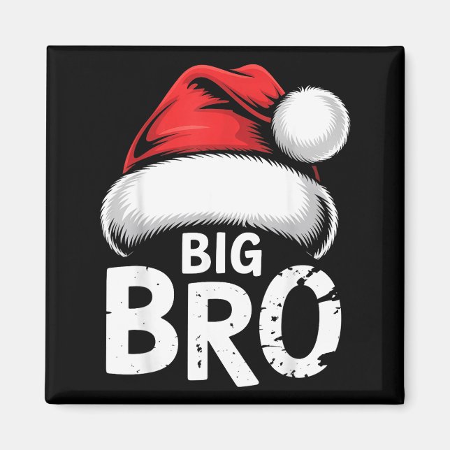 Broder Stor jul Tomte Familj Matchande Pyjamas Magnet (Framsidan)