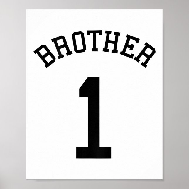 Broder Team Tröja nr 1 Fotboll Handll Sketll Crick Poster (Framsidan)