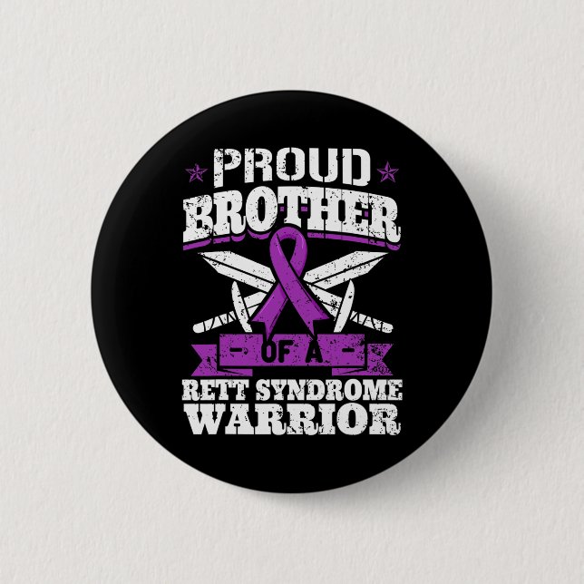 Broder till en Rett Syndrome Warrior Rtt Awareness Knapp (Framsida)