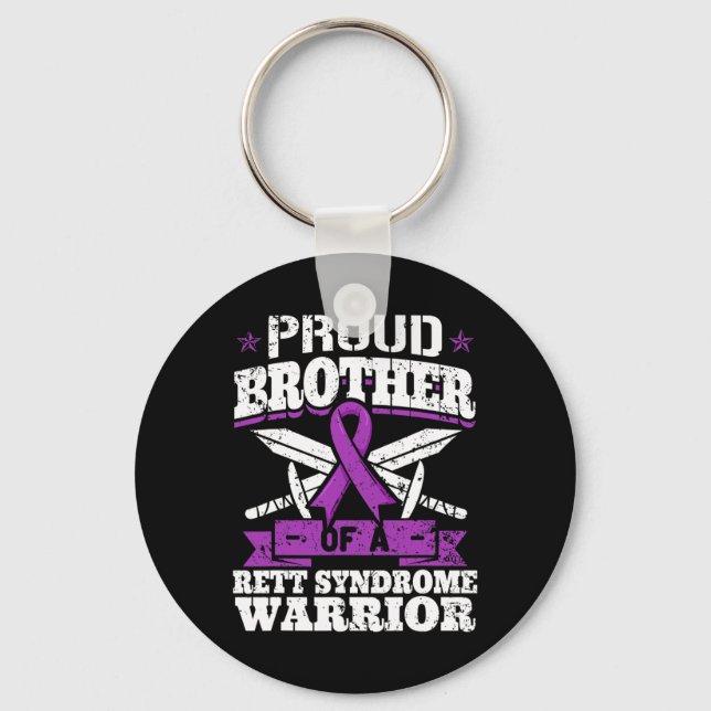 Broder till en Rett Syndrome Warrior Rtt Awareness Nyckelring (Framsida)