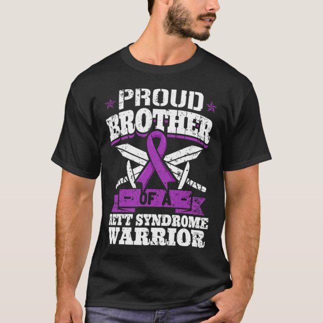 Broder till en Rett Syndrome Warrior Rtt Awareness T Shirt (Framsida)