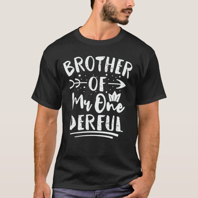Broder till Onederful 1:a födelsedagen Party Match T Shirt (Framsida)