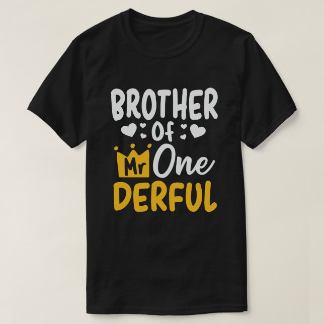 Broder till Onederful 1:a födelsedagen Party Match T Shirt (Design framsida)