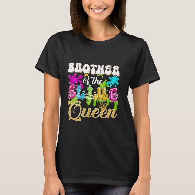 Broder till Slime Queen Födelsedagsfest Family M T Shirt (Framsida)