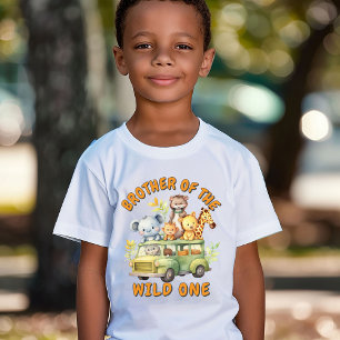 Bröder till vilda en safari djur födelsedag t shirt