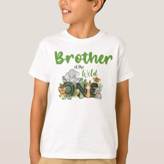 Broder till Vilden Ett jungle Safari Zoo Animals T Shirt