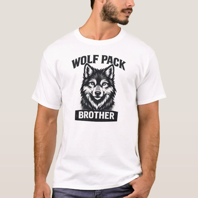 Broder Vargflock Familj Matchande T-Shirt (Framsida)