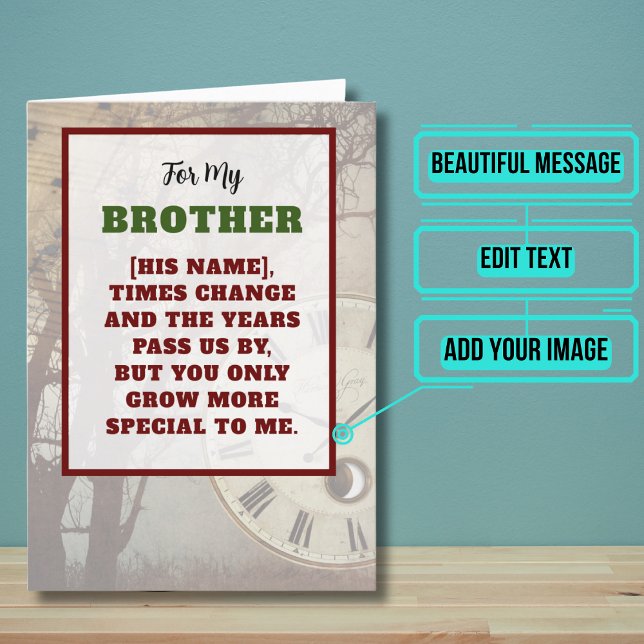 Broder växer Speciellare födelsedag Kort (This sentimental card is for that brother in your life who you appreciate more each year.)