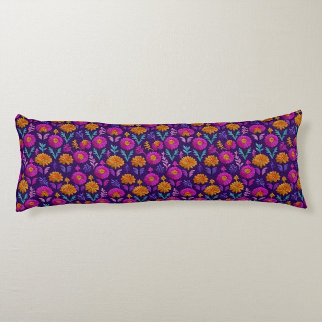 Broderad Blomma Mysig Hem Romantisk Graviditet Kroppskudde (Baksidan)